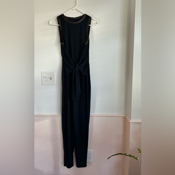 LRL Navy Blue Jersey Sleeveless Jumpsuit Classic Old Money Timeless Preppy - Picture 5 of 9